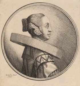 Profilde Ruff Olan Kadın, 1643. by Wenceslaus Hollar