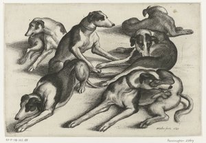 Altı yalancı av köpeği Av, av köpekleri ve oyun (dizi adı) by Wenceslaus Hollar