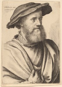 Sağa Bakan Sakallı Adam (Hans Holbein?) by Wenceslaus Hollar after Hans Holbein the Younger