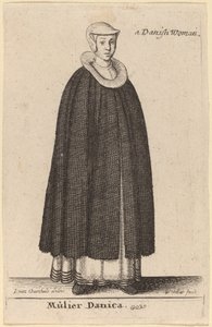 Danimarkalı kadın by Wenceslaus Hollar after Hendrik J. van Craenhals