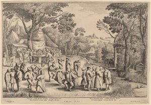 Rustik Düğün Dansı by Wenceslaus Hollar after Jan Brueghel the Elder