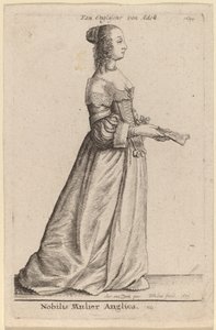 Ünlü İngiliz kadın by Wenceslaus Hollar after Sir Anthony van Dyck
