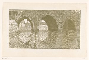 Mechelen'deki Köprü (orijinal başlık) by Wijnand Otto Jan Nieuwenkamp (signed by artist)