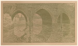Mechelen'deki Köprü (orijinal başlık) by Wijnand Otto Jan Nieuwenkamp (signed by artist)