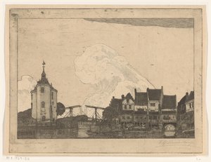 Enkhuizen'deki liman (orijinal başlık) by Wijnand Otto Jan Nieuwenkamp (signed by artist)