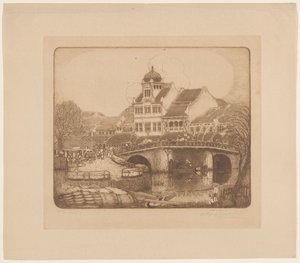 Sluyters & Co. firmasının ofis binası Kali Besar Batavia (orijinal başlık) by Wijnand Otto Jan Nieuwenkamp (signed by artist)