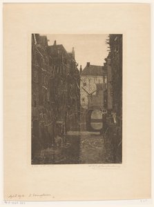 Dordrecht'teki Dordrecht Gracht'taki Voorstraatshaven'deki evler (orijinal başlık) Dordrecht, WOJ Nieuwenkamp ve JM Graadt van Roggen tarafından altı gravür (orijinal seri adı) by Wijnand Otto Jan Nieuwenkamp (signed by artist)