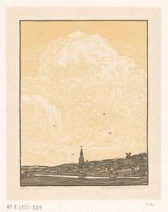 Rhenen (nesne üzerindeki orijinal başlık) by Wijnand Otto Jan Nieuwenkamp (signed by artist)