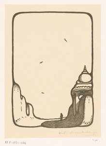 Madurai Tapınağı kapısı Madura'da bir tapınak kapısına giden yol (orijinal başlık) by Wijnand Otto Jan Nieuwenkamp (signed by artist)