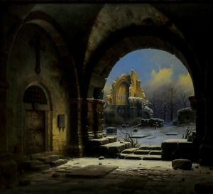 Ortaçağdan kalma Heisterbach Manastırı'nın kalıntıları by Wilhehm Steuerwaldt