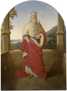 Arka planda Tuna ve Leopoldsberg manzarasının önünde Saint Leopold