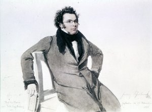 Franz Schubert (1797 - 1828), August Reider tarafından suluboya