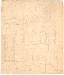 Waagepetersen aile resmi için perspektif çizimi by Wilhelm Bendz