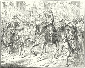 Arşidük Maximilian, geleceğin Kutsal Roma İmparatoru Maximilian I, gelini Burgundy Mary ile Ghent