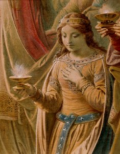 Lohengrin Destanından Kâse Mucizesi, Salon (tuval üzerine yağlı boya) (419256 detayı)