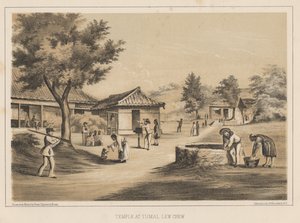 Tumai'deki Tapınak, Lew Chew, 1855 by Wilhelm Joseph Heine