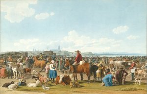 Genua yakınlarındaki Sığır Pazarı, 1820 by Wilhelm Kobell Ritter von