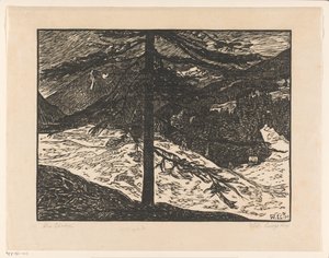 Karaçam (nesne üzerindeki orijinal başlık) by Wilhelm Laage (signed by artist)