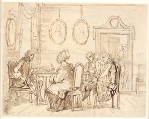 Bir sulh hakimi veya avukat ziyareti. Holberg manzarası by Wilhelm Marstrand