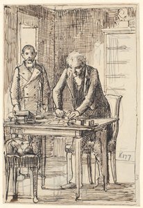 Garson beklerken mektup mühürlenir by Wilhelm Marstrand