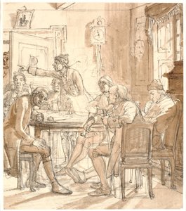 "Collegium politicum". (Politik sürahi) by Wilhelm Marstrand