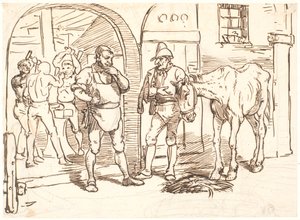 Yaşlı at bir Roma demircisine götürülür. by Wilhelm Marstrand