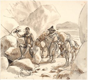 Don Kişot, Sancho'ya Şövalyelerin itibarı ve geleceği hakkında bilgi verir. by Wilhelm Marstrand