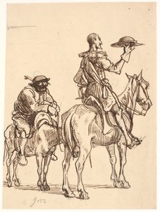 Don Kişot kaskını düşünüyor by Wilhelm Marstrand