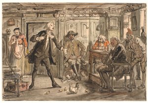 Erasmus Montanus, Per Degn ile tezini savunuyor by Wilhelm Marstrand