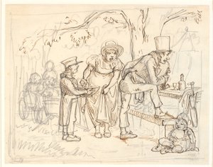 Ayakkabıcı ailenin pikniğinde bir kaza by Wilhelm Marstrand