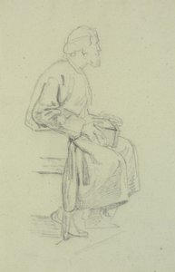 Figür çalışmaları. oturan yaşlı adam by Wilhelm Marstrand