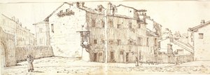 Monte Pincio bölgesinde sokak, Roma by Wilhelm Marstrand
