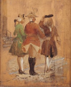 Holberg, Jacob von Thyboe ve Jean de France için yolundan çekildi by Wilhelm Marstrand