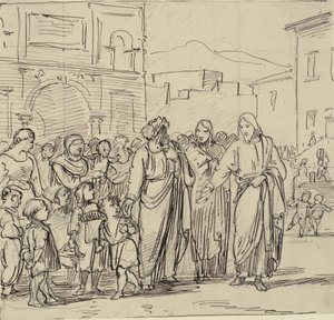 Küçük çocukların bana gelmesine izin ver by Wilhelm Marstrand