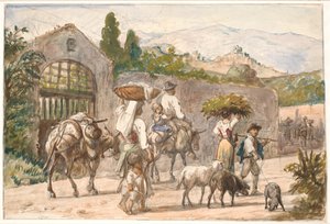 Çiftçiler Roma yolunda by Wilhelm Marstrand