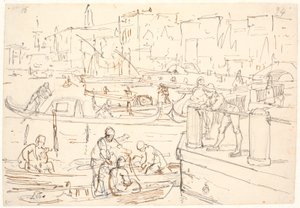 Venedik'teki Riva'daki sahne by Wilhelm Marstrand
