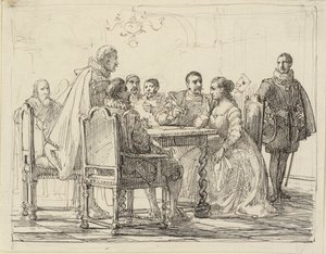 Şirket sahnesi, Chr. IV zamanı by Wilhelm Marstrand