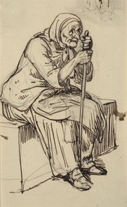 oturmuş eski karısı by Wilhelm Marstrand