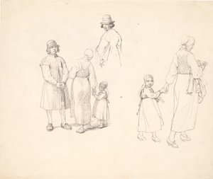 Dalarfolk ile çalışma sayfası by Wilhelm Marstrand