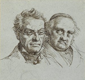 iki erkek kafa by Wilhelm Marstrand