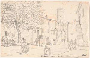 Torvet i Nemi by Wilhelm Marstrand