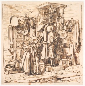 Bir şekerci dükkanının dışında by Wilhelm Marstrand
