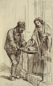 Genç bayan ve balıkçı by Wilhelm Marstrand