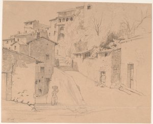 Via Piave med La Porta Su i Olevano Romano by Wilhelm Marstrand