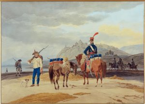Fransız askerleri bir kalenin önünde