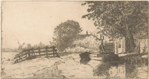 Lahey'deki Binckhorst'taki sudaki ev by Willem Adrianus Grondhout (signed by artist)