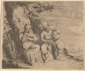 Ağacın Altında Oturan Köylü Çift, c. 16301660.