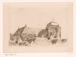 Grote Kerk'in görünümü, Veere Gemisinde kulede, Veere (orijinal başlık) by Willem Bastiaan Tholen