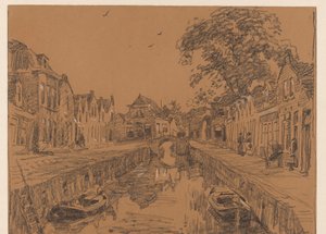 Eski evler ile kanal by Willem Bastiaan Tholen