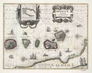 Moluccas Haritası, Endonezya by Willem Blaeu
